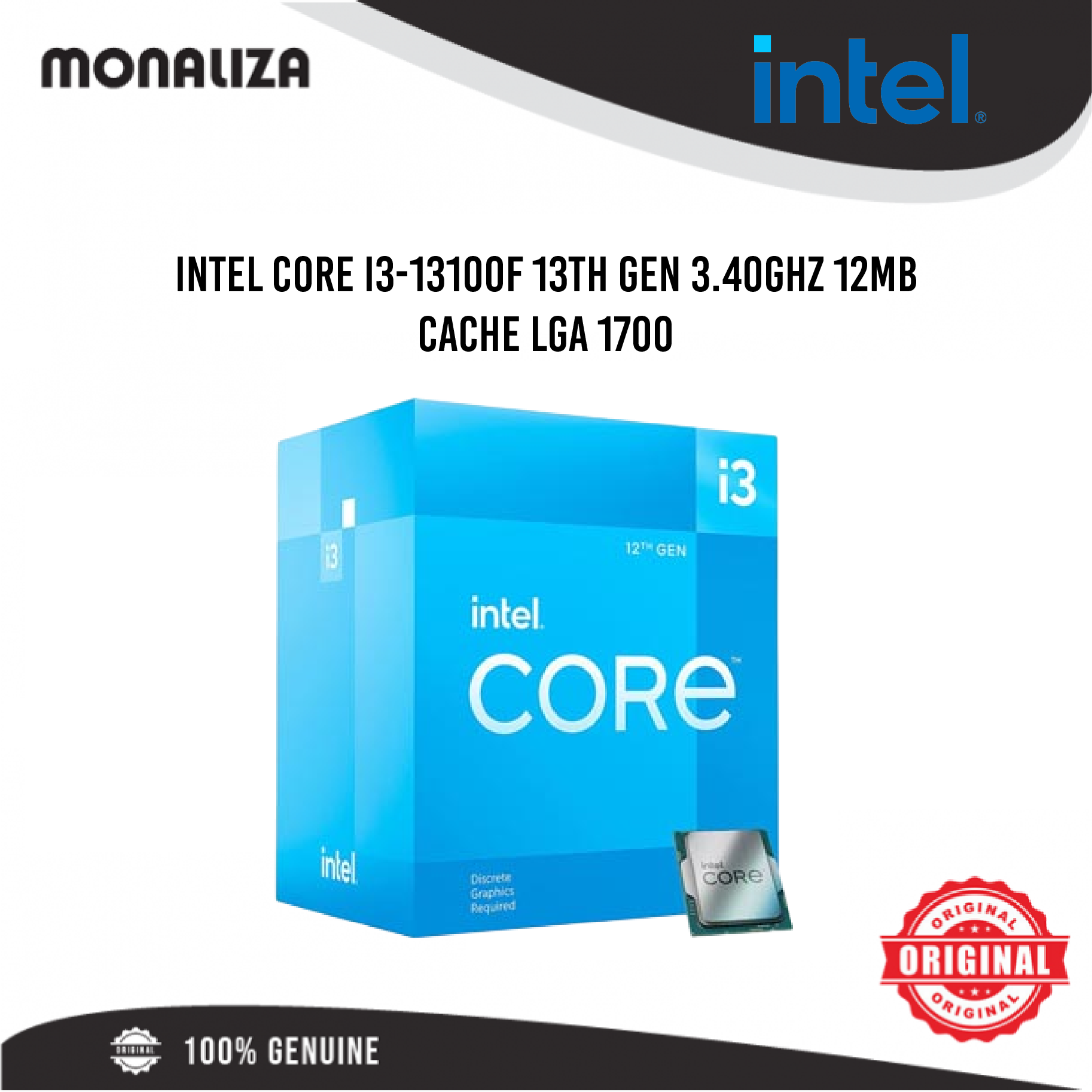 Intel Core I3-13100F 13TH GEN 3.40GHZ 12MB Cache LGA 1700