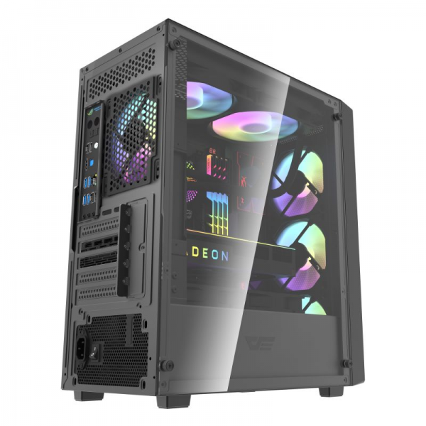 DarkFlash DK353 Mini MATX Mesh Gaming Casing - Black - Image 7