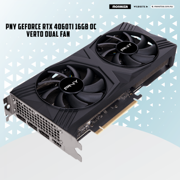 PNY Geforce Graphic Card RTX 4060TI 16GB OC Verto Dual Fan