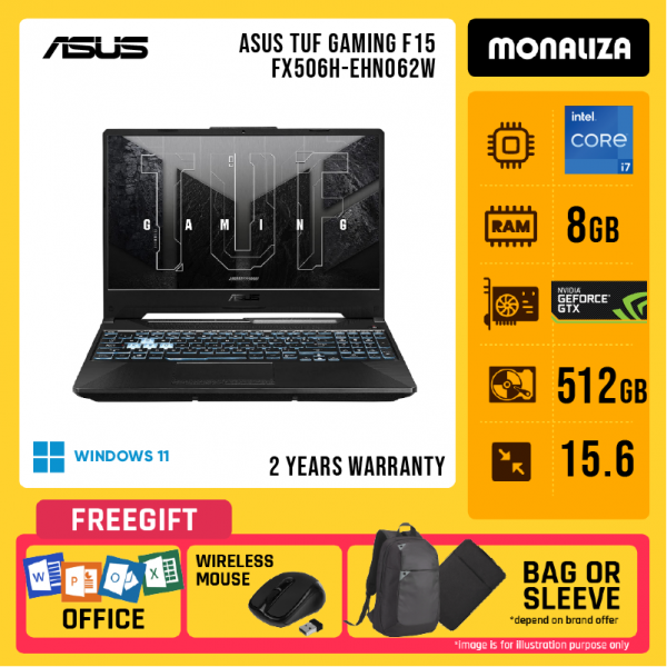 Asus TUF Gaming F15 FX506H-EHN062W 15.6'' FHD 144Hz Gaming Laptop ( I7-11800H, 8GB, 512GB SSD, RTX3050Ti 4GB, W11 )