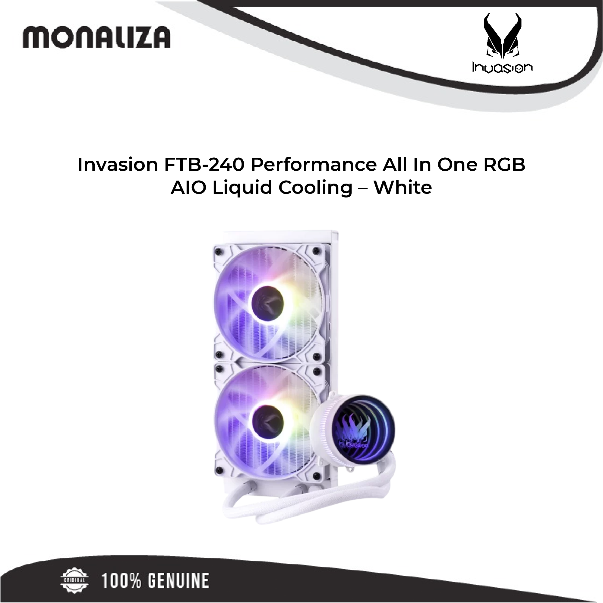 Invasion FTB-240 Performance All In One RGB AIO Liquid Cooling - White