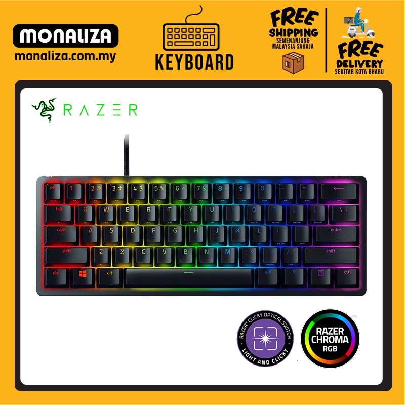 Razer Huntsman Mini 60% Gaming Keyboard Fast Keyboard Switches
