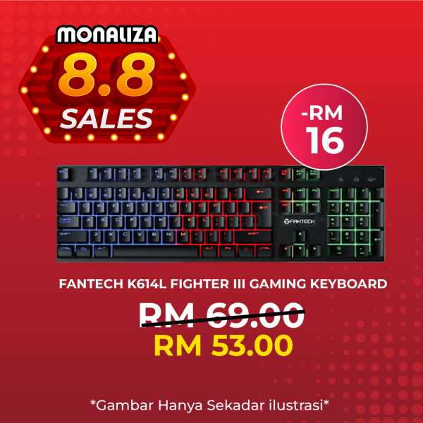 Fantech Fighter III K614L Gaming Keyboard With 3 Backlit Mode, 26 Keys Anti Ghosting