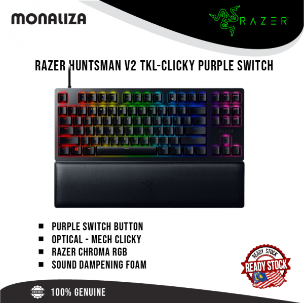 Razer Huntsman V2 Tenkeyless Clicky Purple Switch Gaming Keyboard