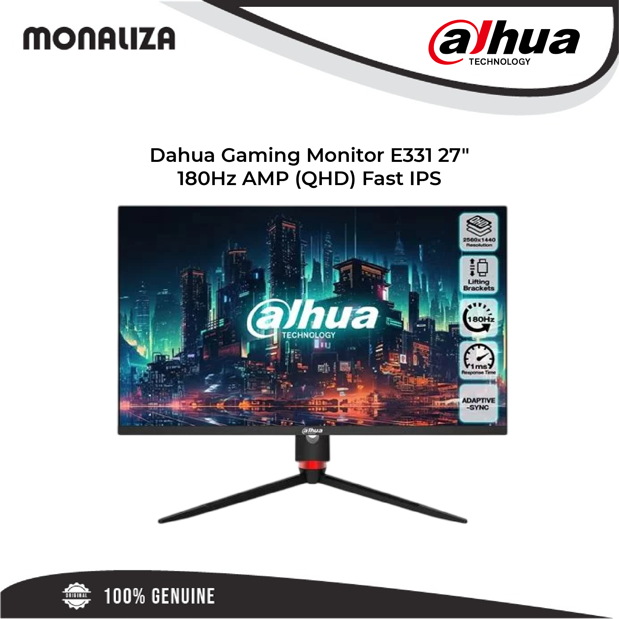 Dahua Gaming Monitor E331 27" 180Hz AMP (QHD) Fast IPS