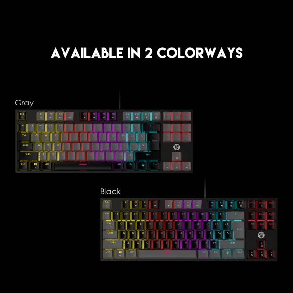 Fantech Atom MK876 TKL Mechanical Gaming Keyboard Gray- Blue Switch - Image 4