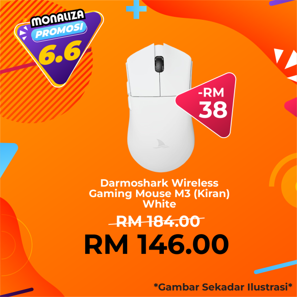 Darmoshark Wireless Gaming Mouse M3 Black / White (Kiran)