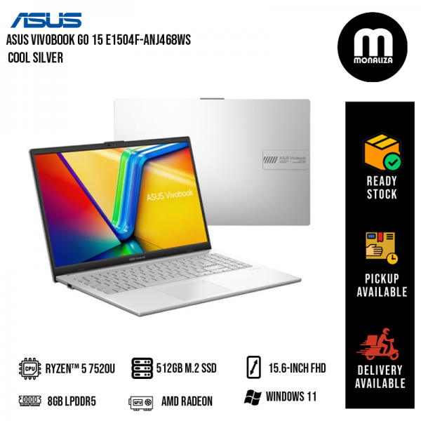Asus Vivobook GO 15 E1504F-ANJ468WS Cool Silver ( Ryzen 5 7520U, 8GB, 512GB SSD, W11, HS )