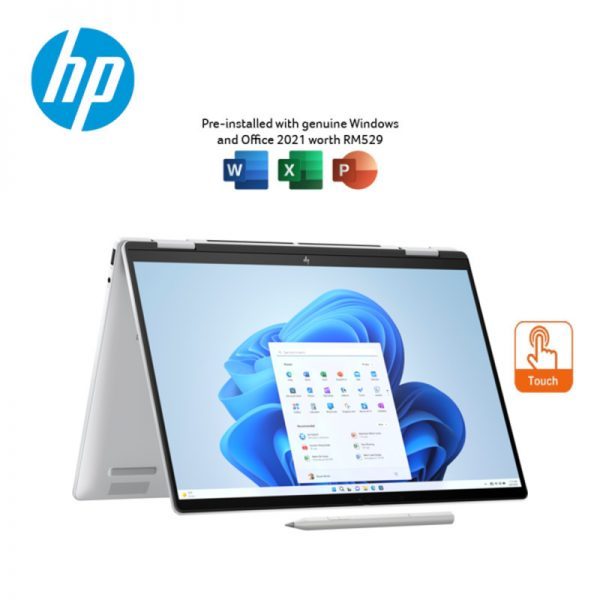 HP ENVY X360 14-FA0024AU Meteor Silver / FA0025AU Glacier Silver Touch 2-In-1 Laptop ( Ryzen 5 8640HS, 16GB, 512GB SSD, W11, HS ) - Image 6