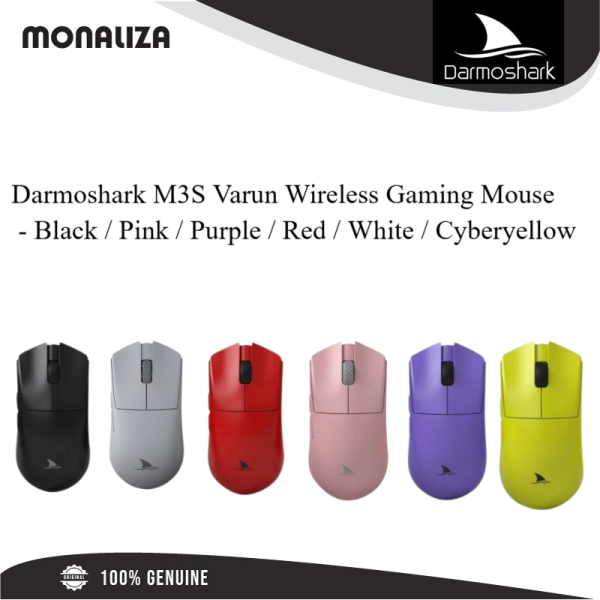 Darmoshark M3S Varun Wireless Gaming Mouse - Black / Pink / Purple / Red / White / Cyberyellow