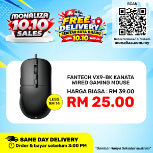[ PROMOSI 10.10 ] Fantech VX9-BK Kanata Wired Gaming Mouse