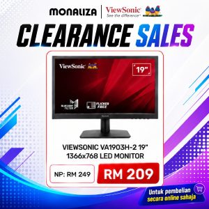 Viewsonic VA1903H-2 19” 1366x768 Led Monitor