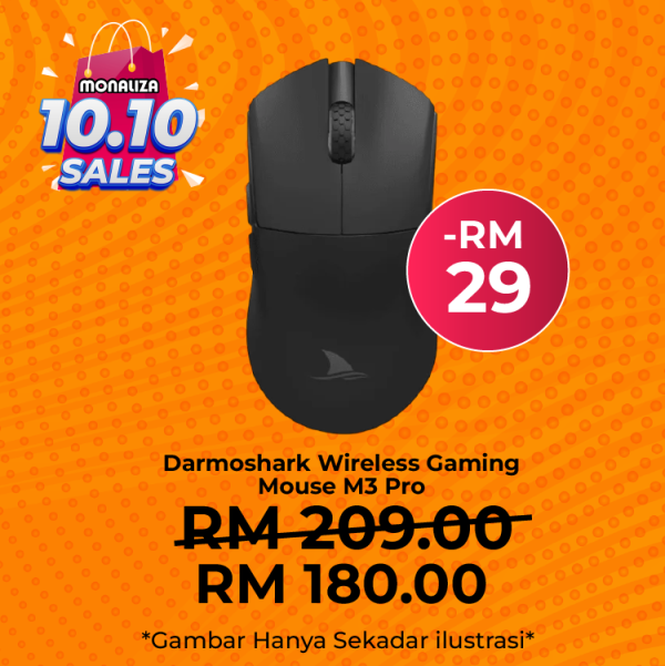 [ PROMOSI 10.10 ] Darmoshark Wireless Gaming Mouse M3 Pro Black / White