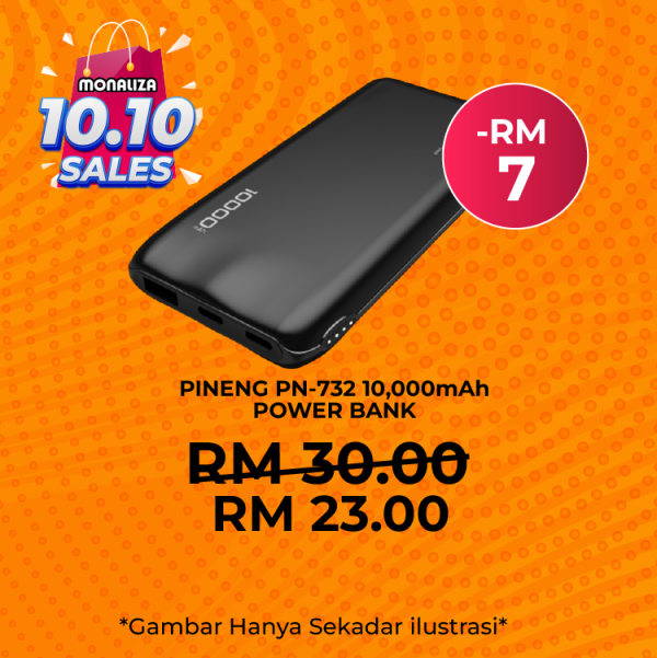[ PROMOSI 10.10 ] Pineng PN-732 LI-ION Polymer 10,000mAh Power Bank