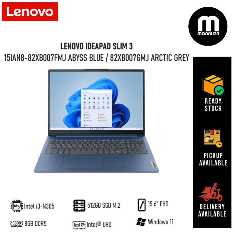 Lenovo IdeaPad Slim Laptop (15IAN8-82XB007FMJ/82XB007GMJ) INTEL CORE  I3-N305 Intel UHD Graphics