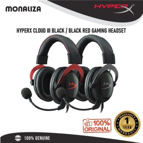 HyperX Cloud III Gaming Headset - Black/Black Red -