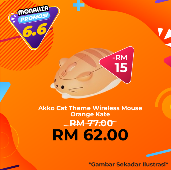 Akko Cat Theme Wireless Mouse - Gray Mimo / Pink Angie / Orange Kate - Image 2