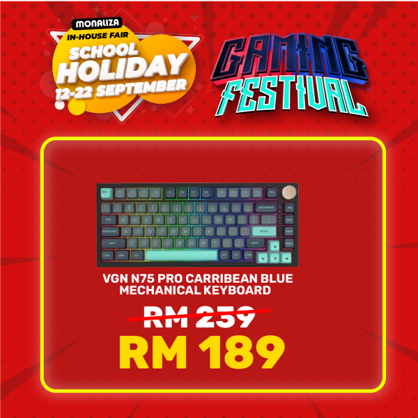 VGN N75 Pro Carribean Blue/Jelly Orange Tri-Mode Hot-Swappable Mechanical Keyboard - Steam Waze Pro