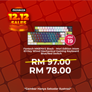 [ PROMOSI 12.12 ] Fantech MK874V2 Mizu Edition Atom 63 Key Wired Gaming Keyboard - Blue Switch / Red Switch