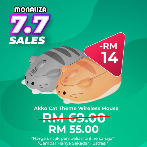 Akko Cat Theme Wireless Mouse - Gray Mimo / Pink Angie / Orange Kate