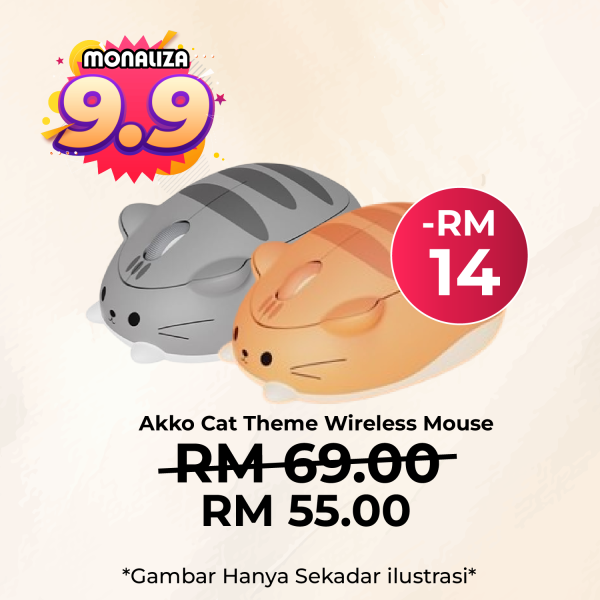 Akko Cat Theme Wireless Mouse - Gray Mimo / Pink Angie / Orange Kate