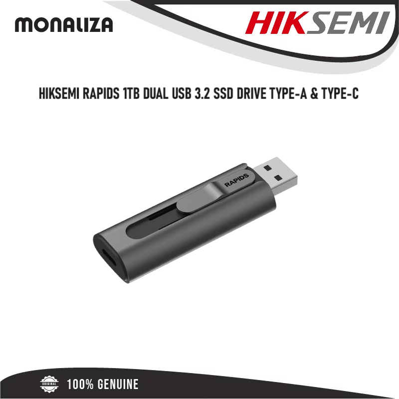 Hiksemi Rapids 1TB Dual USB 3.2 SSD Drive Type-A & Type-C -