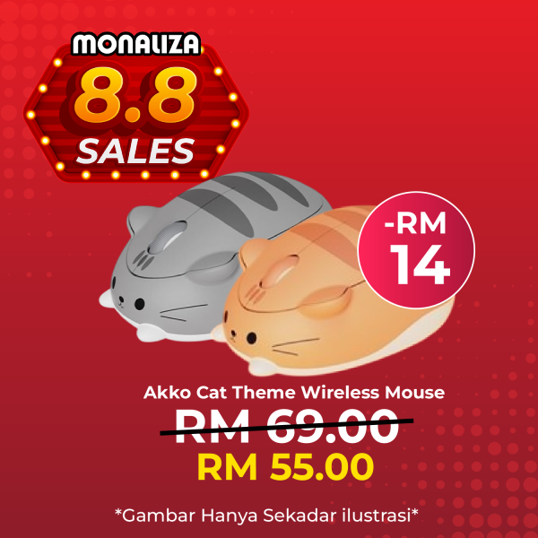 Akko Cat Theme Wireless Mouse - Gray Mimo / Pink Angie / Orange Kate