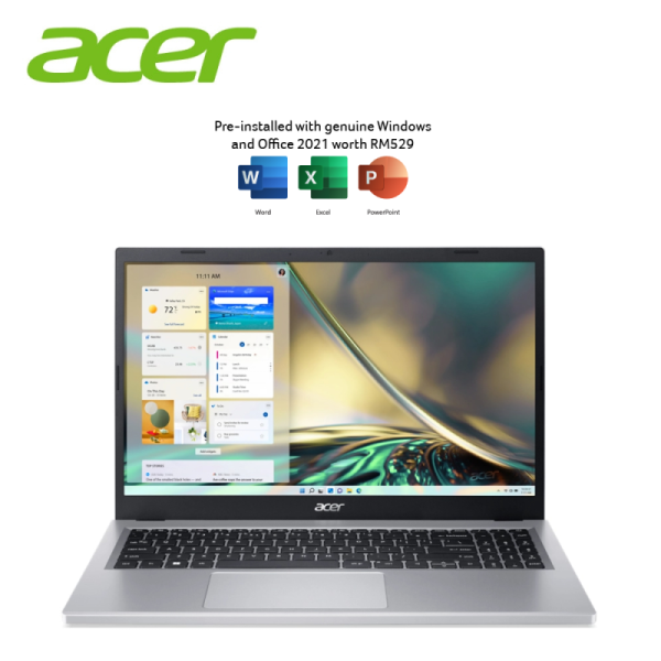 Acer Aspire 3 A315-24P-R4RQ Pure Silver (Ryzen 5 7520U, 16GB RAM, 512GB SSD, AMD Radeon, 15.6" FHD IPS, W11)