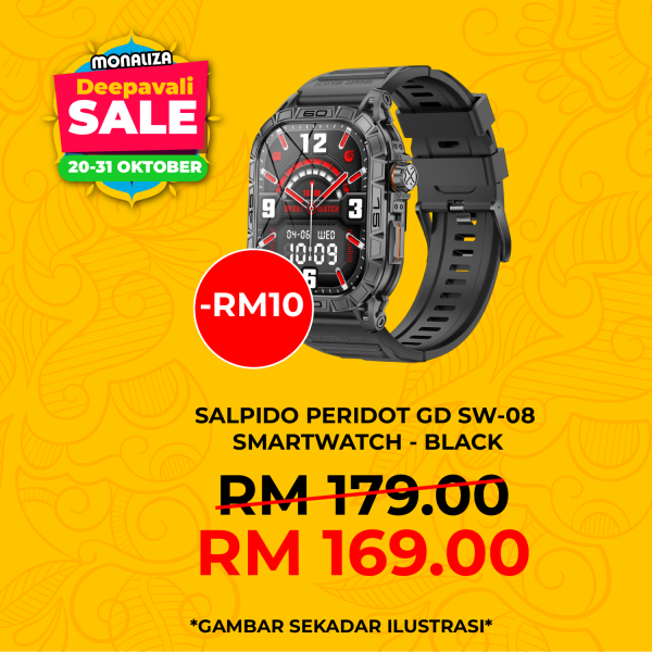 Salpido GD SW-08 Peridot Bluetooth Calling Smartwatch - Black