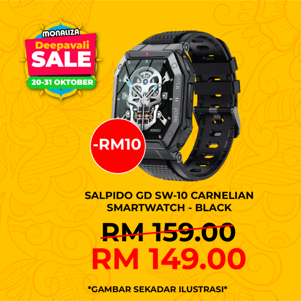 Salpido GD SW-10 Carnelian Bluetooth Calling Smartwatch - Black