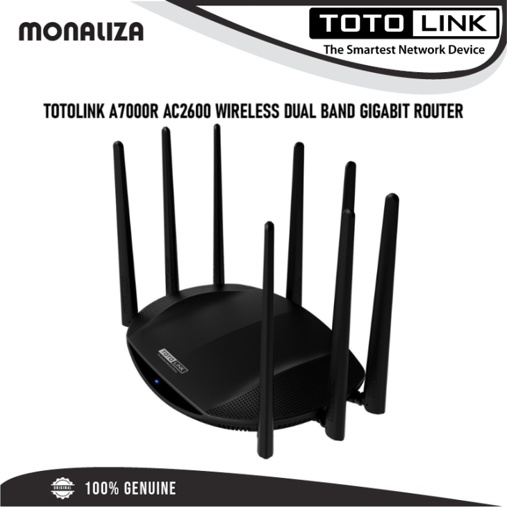 TOTOLINK A7000R AC2600 Wireless Dual Band Gigabit Router Monaliza
