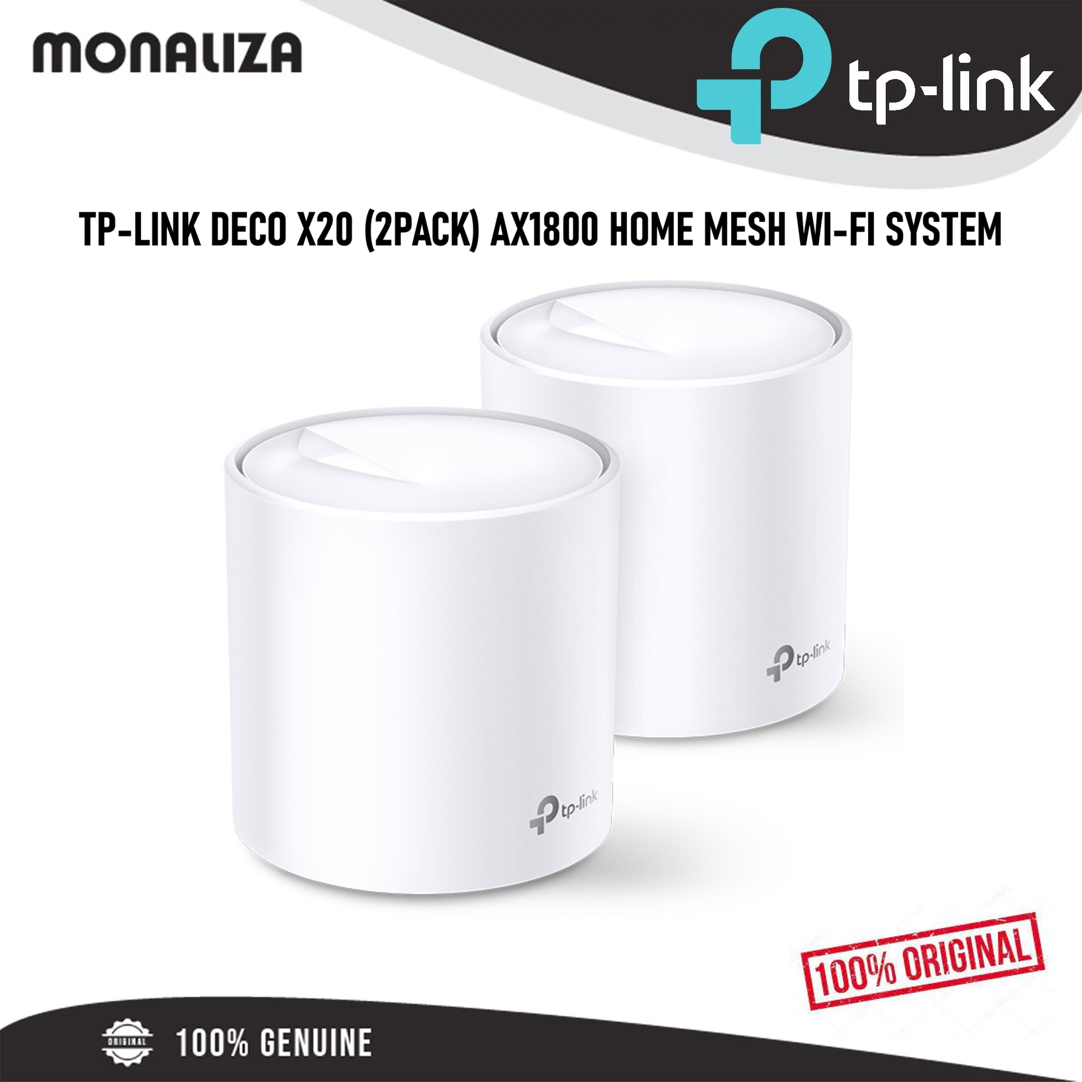 Tp-Link Deco X20 (2 Pack) AX1800 Home Mesh WiFi System - Monaliza