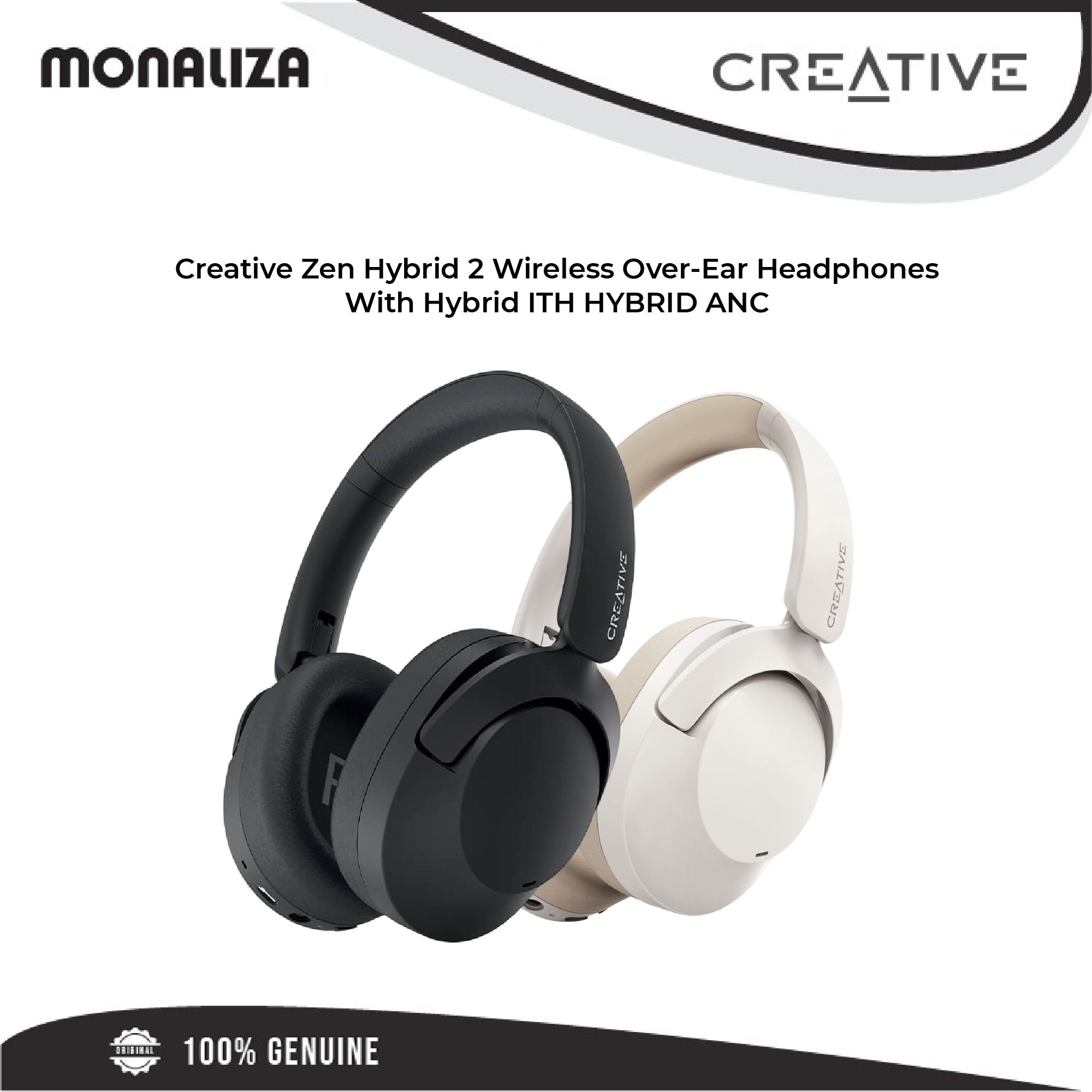 Creative Zen Hybrid 2 Wireless Over-Ear Headphones With Hybrid ITH HYBRID ANC