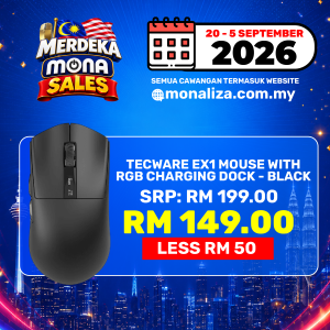 Tecware EX1 Wireless Mouse With RGB Charging Dock - Black/White