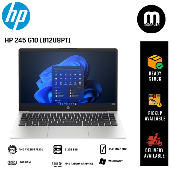 HP Laptop 245 G10 (B12U8PT) AMD RYZEN 5 7530U AMD RADEON GRAPHICS