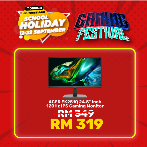 Acer Monitor EK251Q GBMIX 24.5" Inch FHD IPS 120HZ