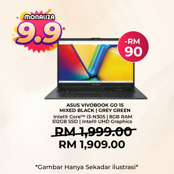 Asus Vivobook GO 15 Laptop (E1504G-ANJ327WMS) INTEL CORE I3-N305 INTEL UHD GRAPHICS