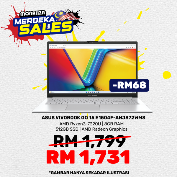 Asus Vivobook GO 15 Laptop (E1504F-ANJ872WMS) AMD RYZEN 3 7320U AMD RADEON GRAPHICS