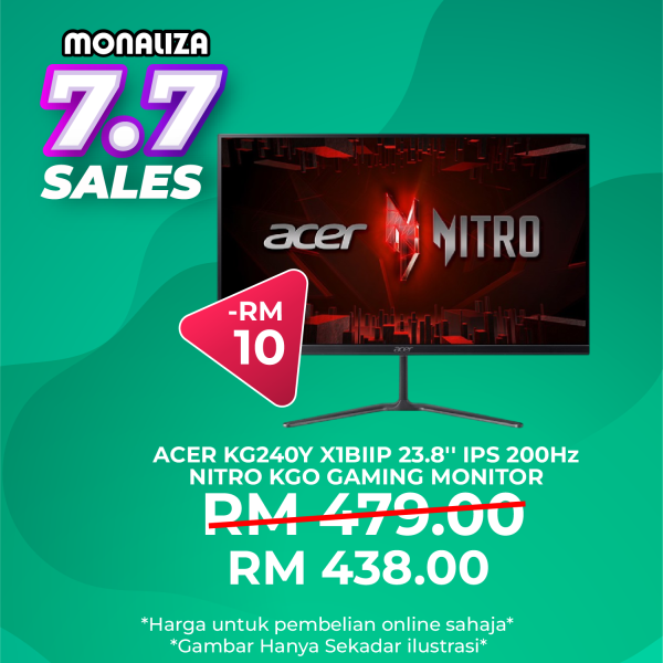 Acer Nitro KGO Gaming Monitor KG240Y X1BIIP 23.8" INCH IPS 200HZ
