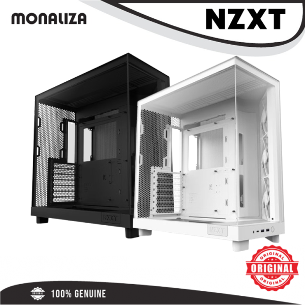 NZXT H6 Flow Compact Dual Chamber ATX Case - Black/White