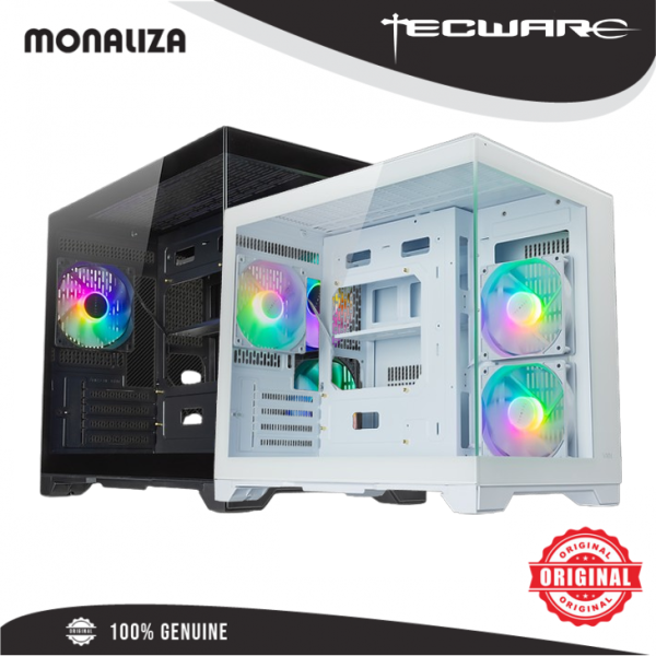 Tecware Case VXN Evo Omni Dual Chamber ARGB MATX - Black/White