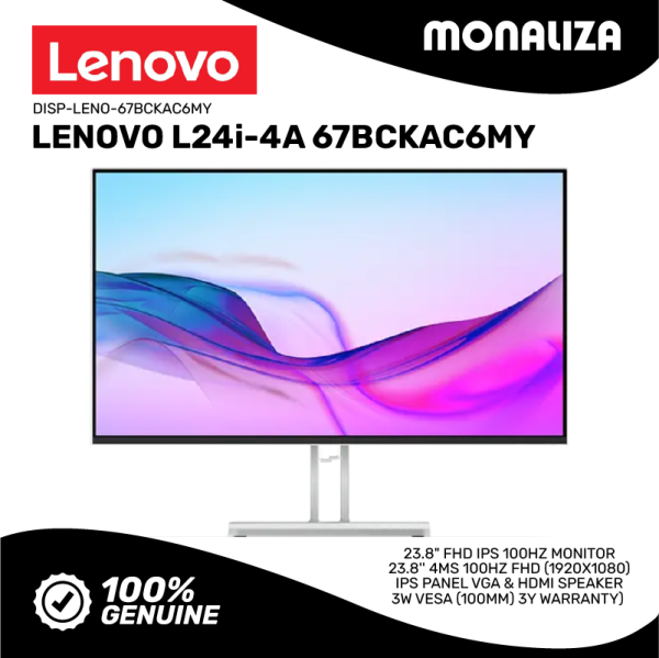 Lenovo Monitor L24i-4A 67BCKAC6MY 23.8" FHD IPS 100Hz