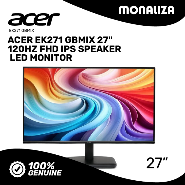 Acer Monitor EK271 GBMIX 27" Inch FHD IPS 120HZ