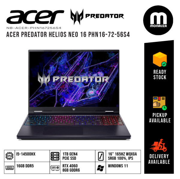 Acer Predator Helios Neo 16 (PHN16-72-56S4) INTEL I5-14500HX NVIDIA GEFORCE RTX 4060
