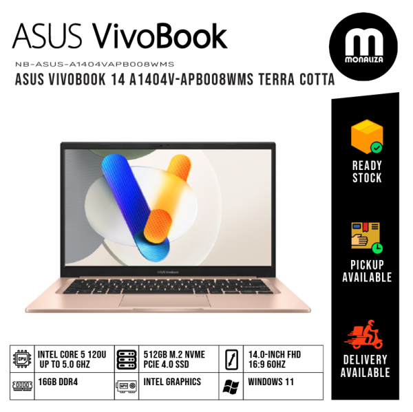 Asus Vivobook 14 Laptop (A1404V-APB008WMS) INTEL CORE 5 120U INTEL GRAPHICS