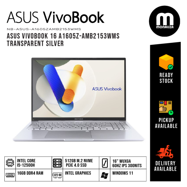Asus Vivobook 16 Laptop (A1605Z-AMB2153WMS)  INTEL I5-12500H INTEL IRIS XE