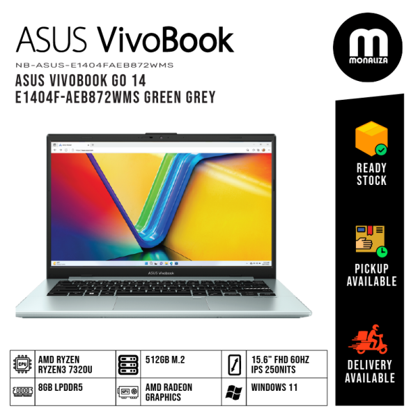 Asus Vivobook GO 14 Laptop (E1404F-AEB872WMS) AMD RYZEN 3 7320U AMD RADEON GRAPHICS