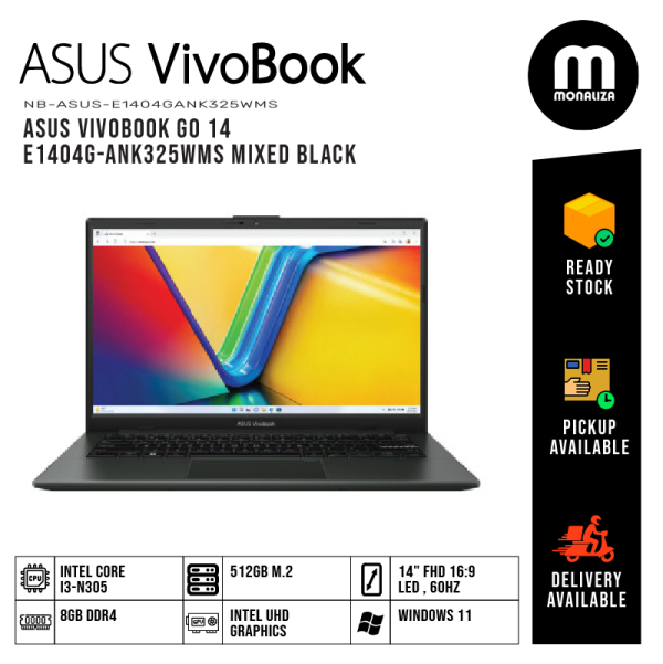 Asus Vivobook GO 14 Laptop (E1404G-ANK325WMS) INTEL CORE I3-N305 INTEL UHD GRAPHICS