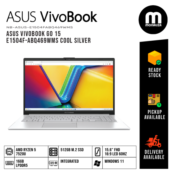 Asus Vivobook Laptop GO 15 (E1504F-ABQ470WMS) AMD RYZEN 5 7520U AMD RADEON GRAPHICS
