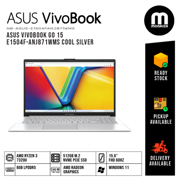 Asus Vivobook GO 15 Laptop (E1504F-ANJ871WMS) AMD RYZEN 3 7320U AMD RADEON GRAPHICS